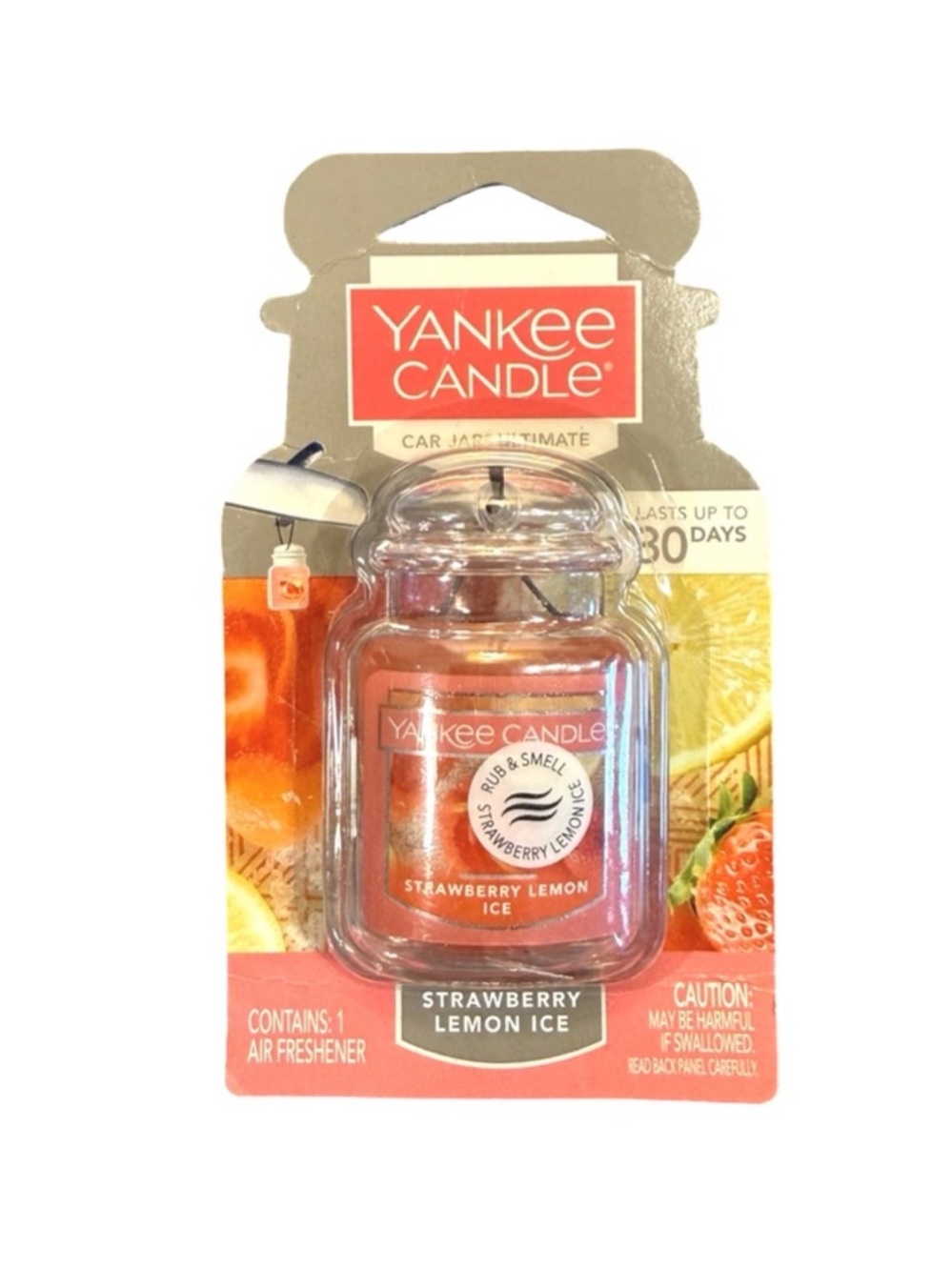 New Yankee Candle Strawberry Lemon Ice Car Jar Ultimate